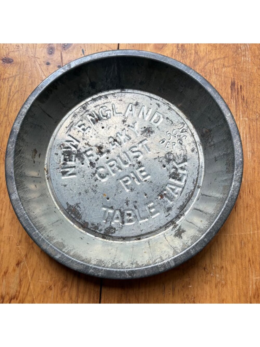 Vintage Table Talk New England Flaky Crust Pie Pan Rustic Bakery Advertising